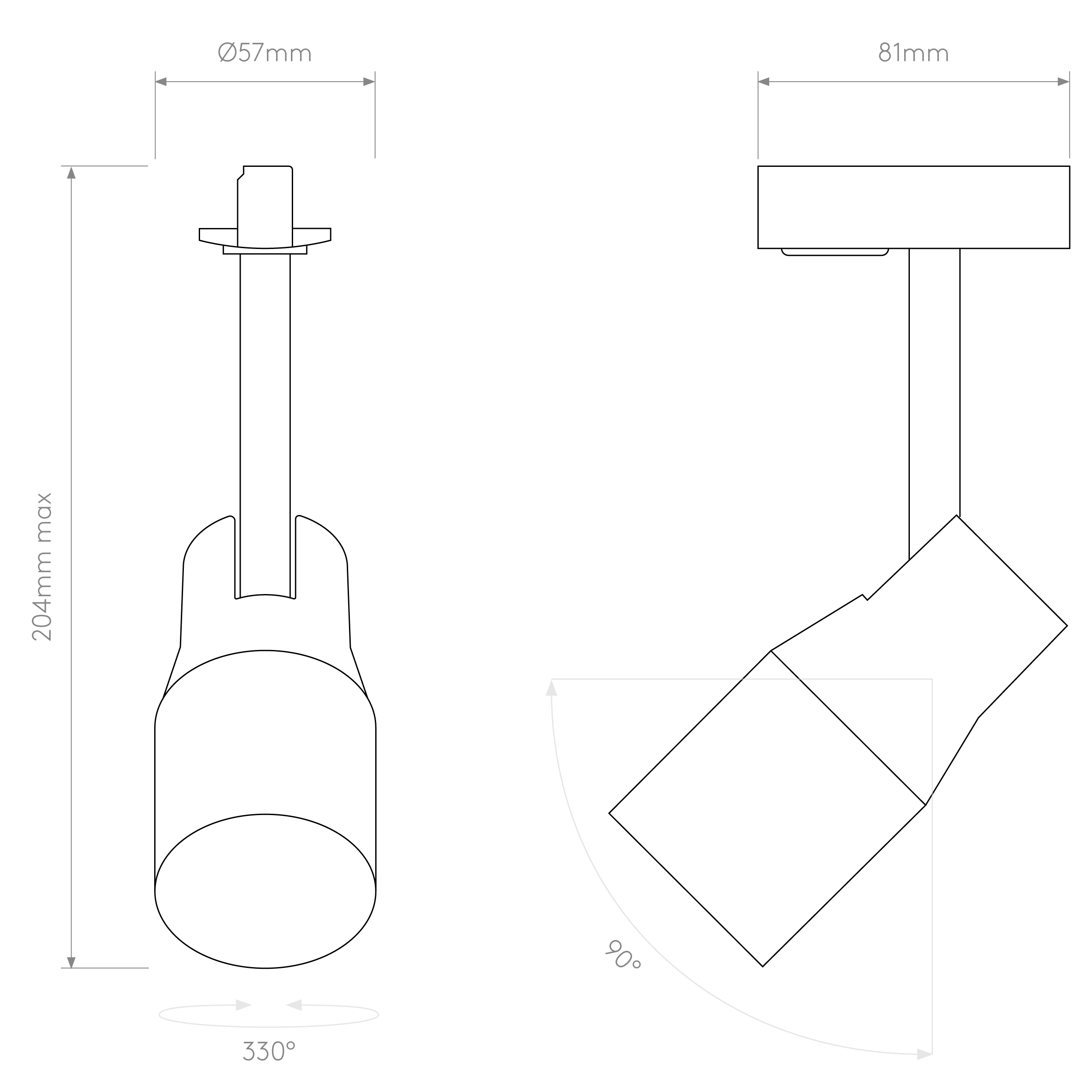 Astro Apollo 100 Matt Black Track Light (1422023) | L4L