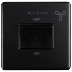 Eurolite Concealed 3mm Matt Black 13A Switched Fused Spur with 