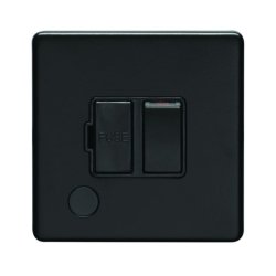 Eurolite Concealed 3mm Matt Black 13A Switched Fused Spur with 