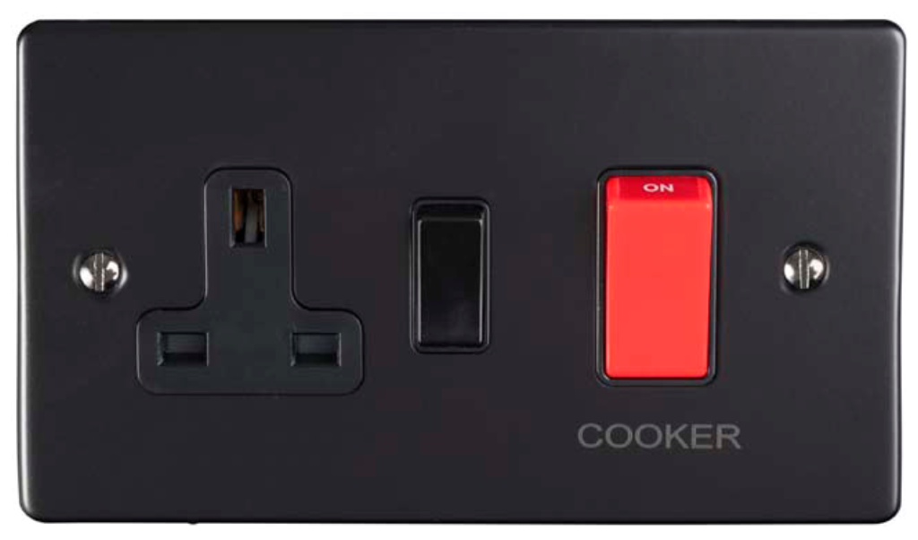 Eurolite Enhance Matt Black 45A DP Cooker Switch and 13A Switched ...