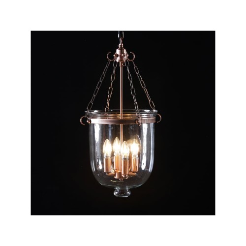 Large Bell 2 Light LED Chandelier, Antique Copper, Glass: Plated Smoked Large Bell 2 Light LED Chandelier, Antique Copper, Glass: Plated Smoked