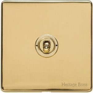 Heritage Brass Vintage Polished Brass 1 Gang 20A Switch with Polished ...