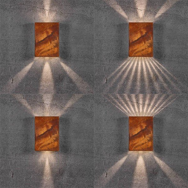 Nordlux Fold 15 Up/Down Corten Outdoor Wall Light (2019051038) | L4L