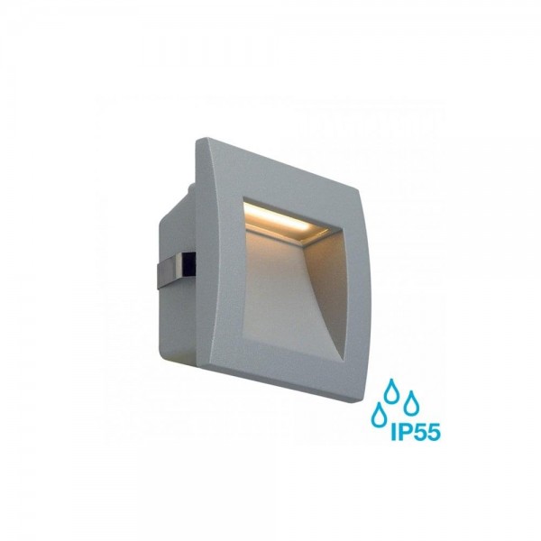 Slv 233604 Silver Grey Down Under 1 7w Led Outdoor Recessed Wall Light